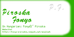 piroska fonyo business card